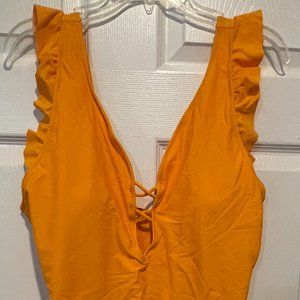 Beach Queen Orange one piece swimsuit XL New Summer Vacation tanning S462